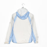 Vintage Helly Hansen zip up track jacket windbreaker sweatshirt longsleeve tee pullover jumper in white and light blue