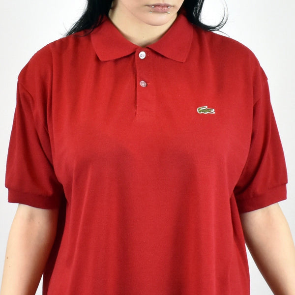 Vintage Lacoste polo shirt t shirt pullover in red