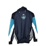 Vintage Adidas sport windbreaker zip up tracksuit track jacket trackie sweater jumper sweatshirt pullover long sleeve in blue and white