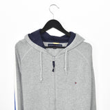 Vintage Tommy Hilfiger zip up hoodie long sleeve sweatshirt jumper in grey