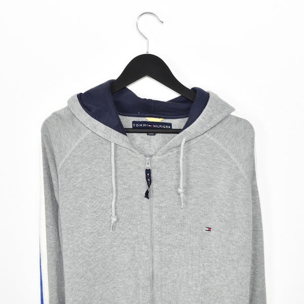 Vintage Tommy Hilfiger zip up hoodie long sleeve sweatshirt jumper in grey