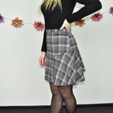 Vintage Hampton Republic KappaHl plaid skater skirt in grey