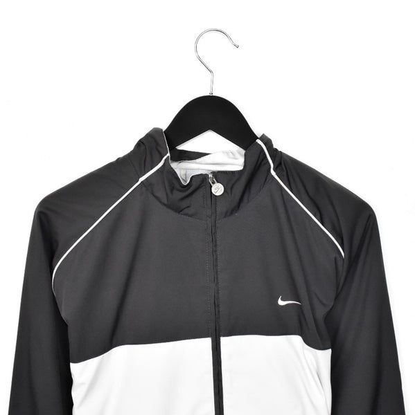 Vintage  Nike zip up tracksuit track jacket trackie sweater windbreaker jumper sweatshirt pullover long sleeve in black and white