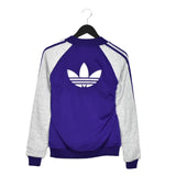 Vintage Adidas zip up pullover sweatshirt windbreaker fleece track jacket in purple and grey