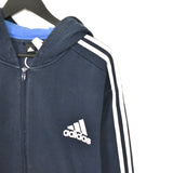 Vintage Adidas zip up hoodie pullover sweatshirt windbreaker fleece track jacket in blue
