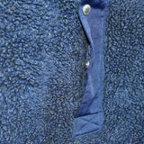 Vintage fuzzy zipneck outerwear sweatshirt jumper sweater pullover hoodie in dark blue