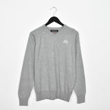 Vintage Kappa V-neck jumper jumper longsleeve tee pullover sweatshirt in grey
