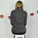 Cool shiny Bershka thin material blazer cardigan jumper sweater top pullover in black