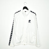 Vintage lotto zip up tracksuit track jacket trackie sweater jumper sweatshirt pullover long sleeve in black and white