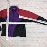 Vintage Puma track jacket  fleece jumper in red, purple and black