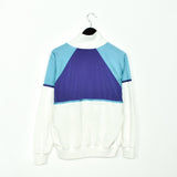 Vintage Adidas windbreaker fleece track jacket bomber jacket in purple white and light blue