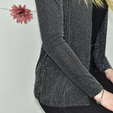 Cool shiny Bershka thin material blazer cardigan jumper sweater top pullover in black