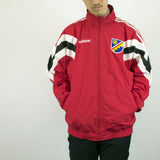 Vintage Adidas tracksuit track jacket fleece windbreaker in red, white and black