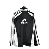Vintage Adidas zip up windbreaker tracksuit track jacket trackie sweater jumper sweatshirt pullover long sleeve in black and grey