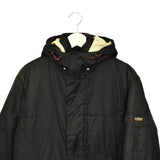Vintage Napapijri long puffer jacket windbreaker fleece track jacket bomber jacket in black