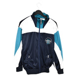 Vintage Adidas sport windbreaker zip up tracksuit track jacket trackie sweater jumper sweatshirt pullover long sleeve in blue and white