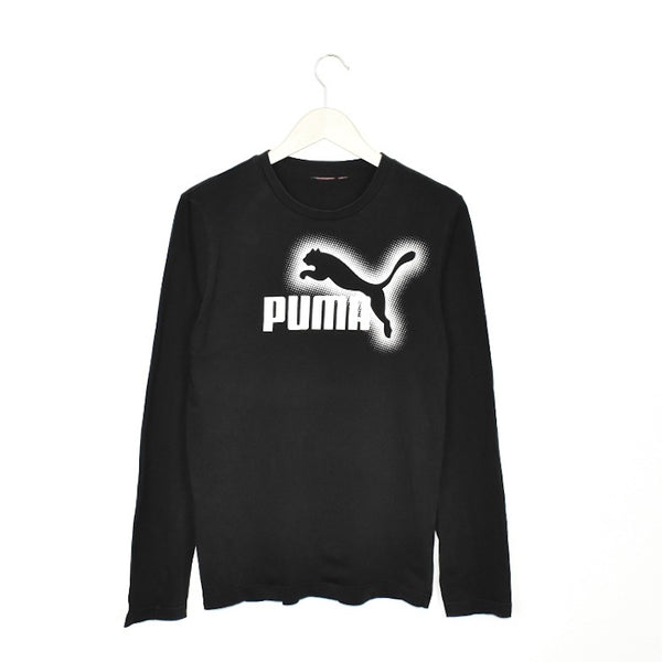 Vintage Puma thin material longsleeve tee pullover sweatshirt in black