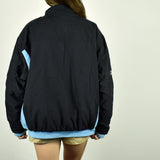 Vintage Reebok windbreaker fleece track jacket bomber jacket in black