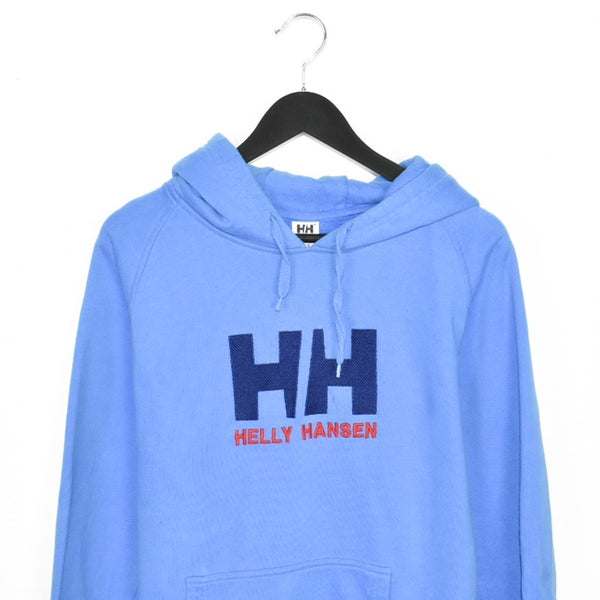 Vintage Helly Hansen hoodie pullover sweatshirt windbreaker fleece track jacket in light blue