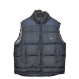 Vintage Nike padded vest gilet zip up windbreaker tracksuit track jacket trackie puffer jacket in navy
