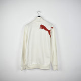Vintage Puma jumper zip up jacket hoodie pullover sweatshirt windbreaker fleece track in white and red