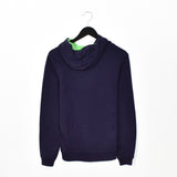 Vintage Adidas hoodie pullover sweatshirt windbreaker fleece track jacket in dark blue and green