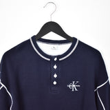 Vintage Calvin Klein button up t-shirt top blouse tee in blue