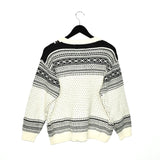 Vintage unique jumper longsleeve tee pullover sweatshirt in grey/white