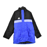 Vintage Adidas puffer jacket bomber zip up track jacket windbreaker sweatshirt longsleeve tee pullover jumper in blue and black