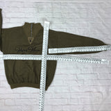 Vintage 80s 90s zipneck sweatshirt sweater pullover jumper in khaki brown and stripes