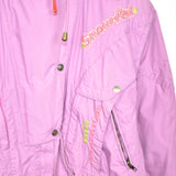 Vintage Diadora puffer zip up jacket windbreaker tracksuit track jacket trackie sweater jumper sweatshirt pullover long sleeve in pink