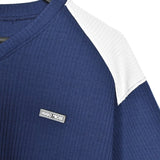 Vintage Hugo Boss V-neck t-shirt tee blouse top in blue and white