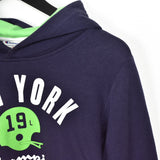 Vintage Adidas hoodie pullover sweatshirt windbreaker fleece track jacket in dark blue and green