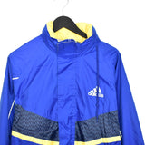 Vintage Adidas zip up windbreaker tracksuit track jacket trackie sweater jumper sweatshirt pullover long sleeve in blue and yellow