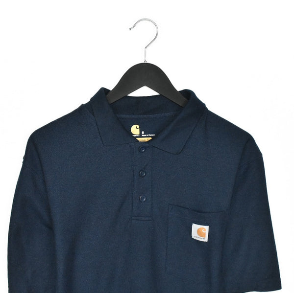 Vintage Carhartt polo shirt top blouse tee in dark blue