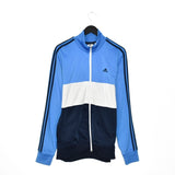 Vintage Adidas zip up tracksuit track jacket trackie sweater windbreaker jumper sweatshirt pullover long sleeve in blue and white