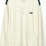 Vintage Puma fleece track longsleeve tee pullover sweatshirt jumper in black