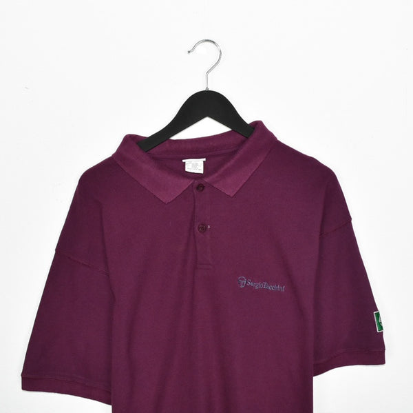 Vintage Sergio Tacchini polo shirt top blouse tee in maroon