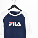 Vintage Fila t-shirt tee blouse top in blue and white