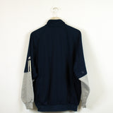 Vintage Adidas tracksuit track jacket fleece windbreaker in blue and gray