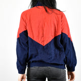 Vintage tracksuit track jacket fleece windbreaker in red, navy blue and white