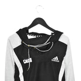 Vintage Adidas hoodie longsleeve tee pullover sweatshirt in black and grey