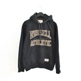 Vintage Russel athletic soft track hoodie jacket jumper longsleeve tee pullover sweatshirt fleece in black