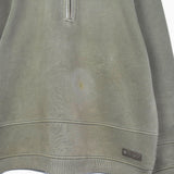 Vintage Champion half zip up sweater jumper pullover fleece track jacket hoodie in dark green