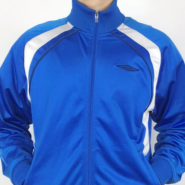 Vintage umbro tracksuit trackie jacket zip up sweater in blue and white