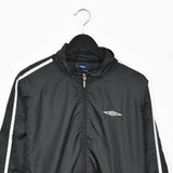 Vintage Umbro windbreaker tracksuit fleece longsleeve tee pullover sweatshirt jumper in black and white