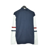 Vintage Fila quarter zip button up sweater jumper sweatshirt pullover long sleeve tracksuit trackie jacket in dark blue and grey