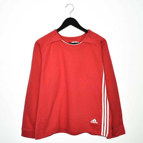 Vintage Adidas sweatshirt pullover jumper hoodie in red and white
