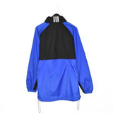 Vintage Adidas long jacket windbreaker track jacket bomber jacket in blue and black
