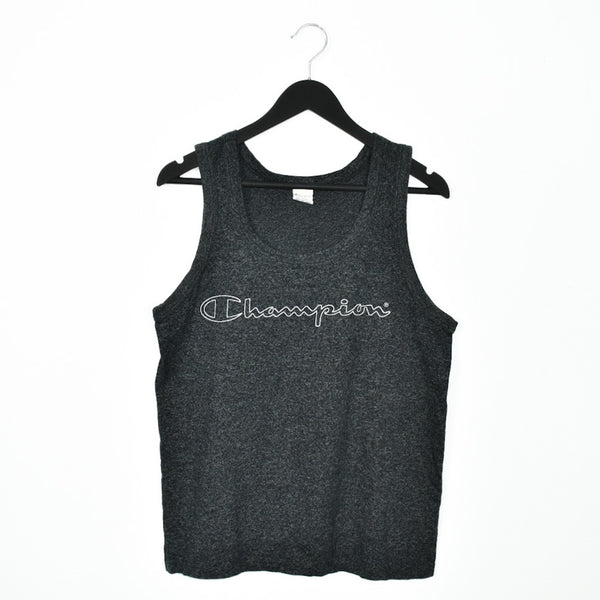 Vintage Champion tank top sleeveless t-shirt top blouse tee in black/dark grey